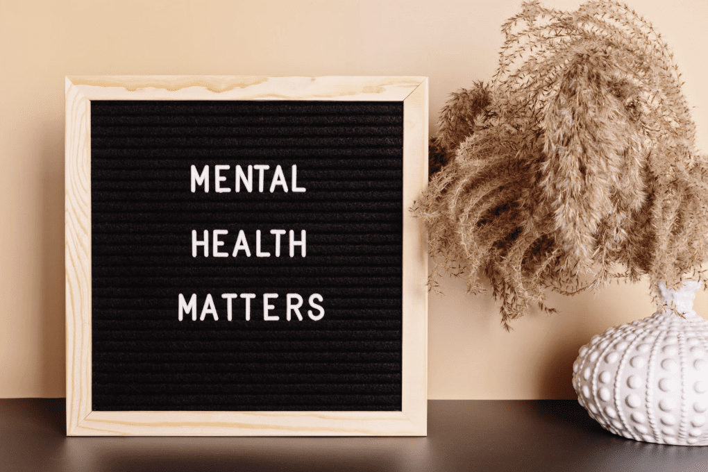 A sign with the words "Mental Health Matters."